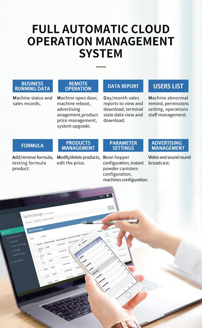220V Bean To Cup Coffee Vending Machine Touch Screen Control