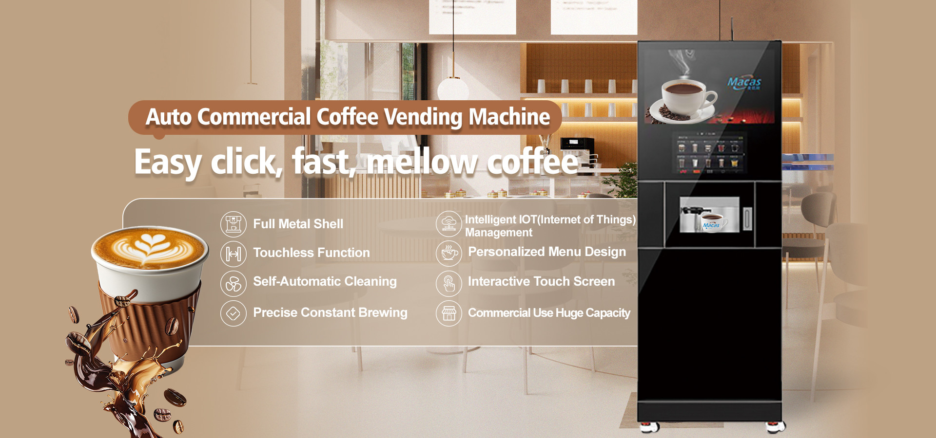quality Commercial Coffee Vending Machine factory