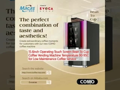 15.6inch Operating Touch Screen Bean To Cup Coffee Vending Machine Temperature 90-95C for Low Maintenance Coffee Service