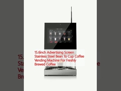 15.6inch Advertising Screen Stainless Steel Bean To Cup Coffee Vending Machine For Freshly Brewed Coffee