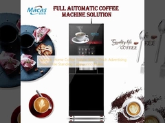 Upgrade Home Coffee Station With 27inch Advertising Screen Free Standing Cappuccino Maker
