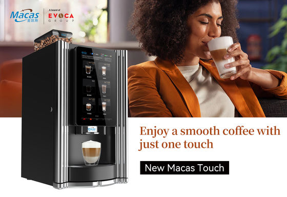 MACAS 15.6inch Touch Screen Automatic Espresso Vending Machine 220V 50Hz