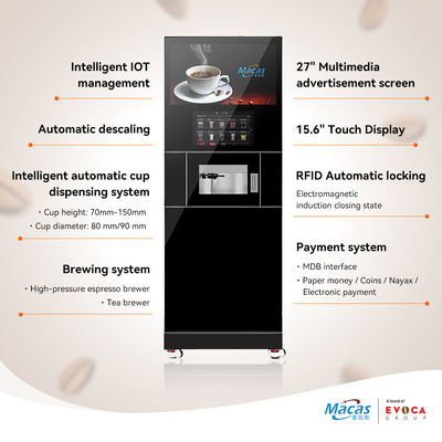 kopen MACAS Commerciële Vrijstaande Koffiemachine met 27-inch Scherm en WiFi online vervaardiging