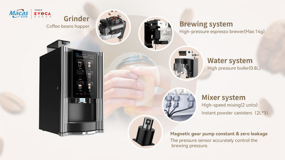 Buy 220V Automatic Coffee Vending Machine 2000W with 15.6inch Touch Screen online manufacture