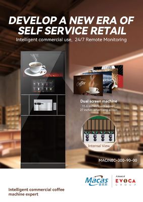 Commercial Espresso Vending Machine 220VAC 2800W with 15.6 Inch Touch Screen