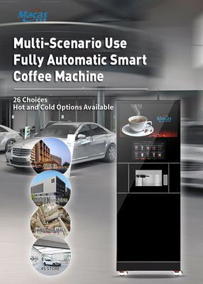 Smart Monitoring and Cleaning with Macas Commercial Fully Automatic Freshly Ground Cabinet Coffee Machine